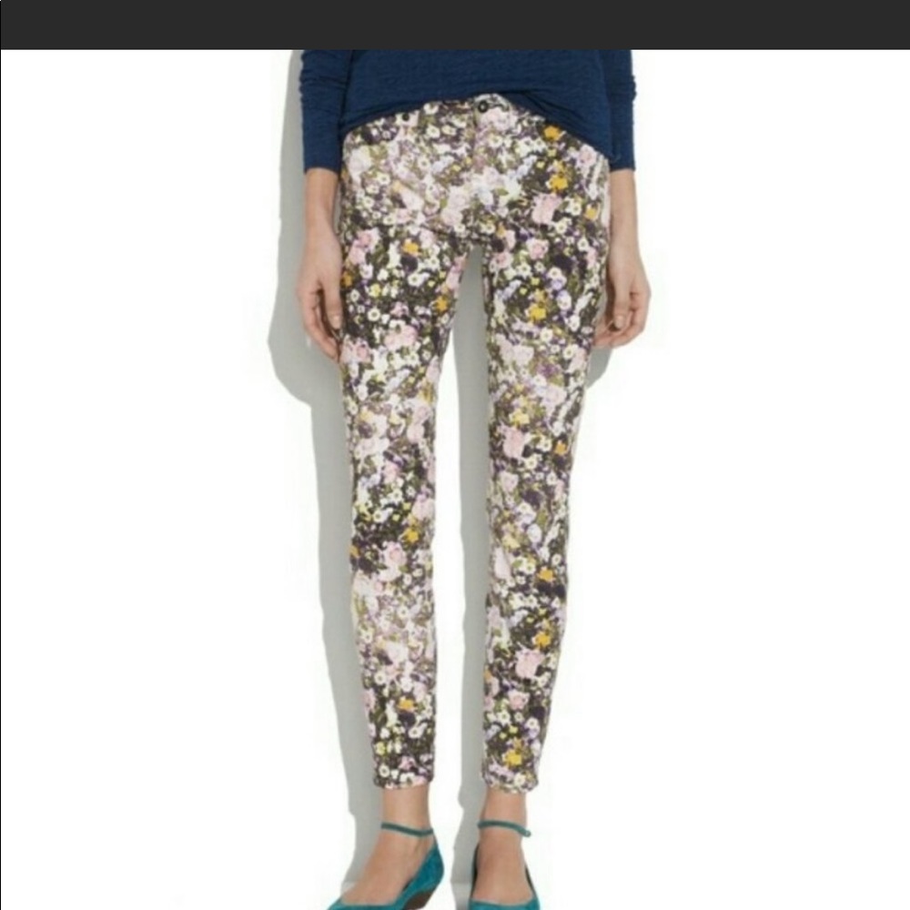 Size 29 madewell floral skinny ankle jeans